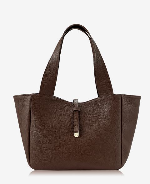 Женская сумка GiGi New York Mercer Pebble Leather, цвет: Шоколадный коричневый