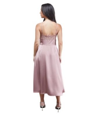 Women's Lace Detail Midi Prom Dress