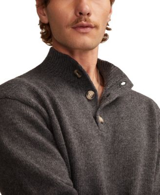 Men's Quarter Button Mock Neck Sweater