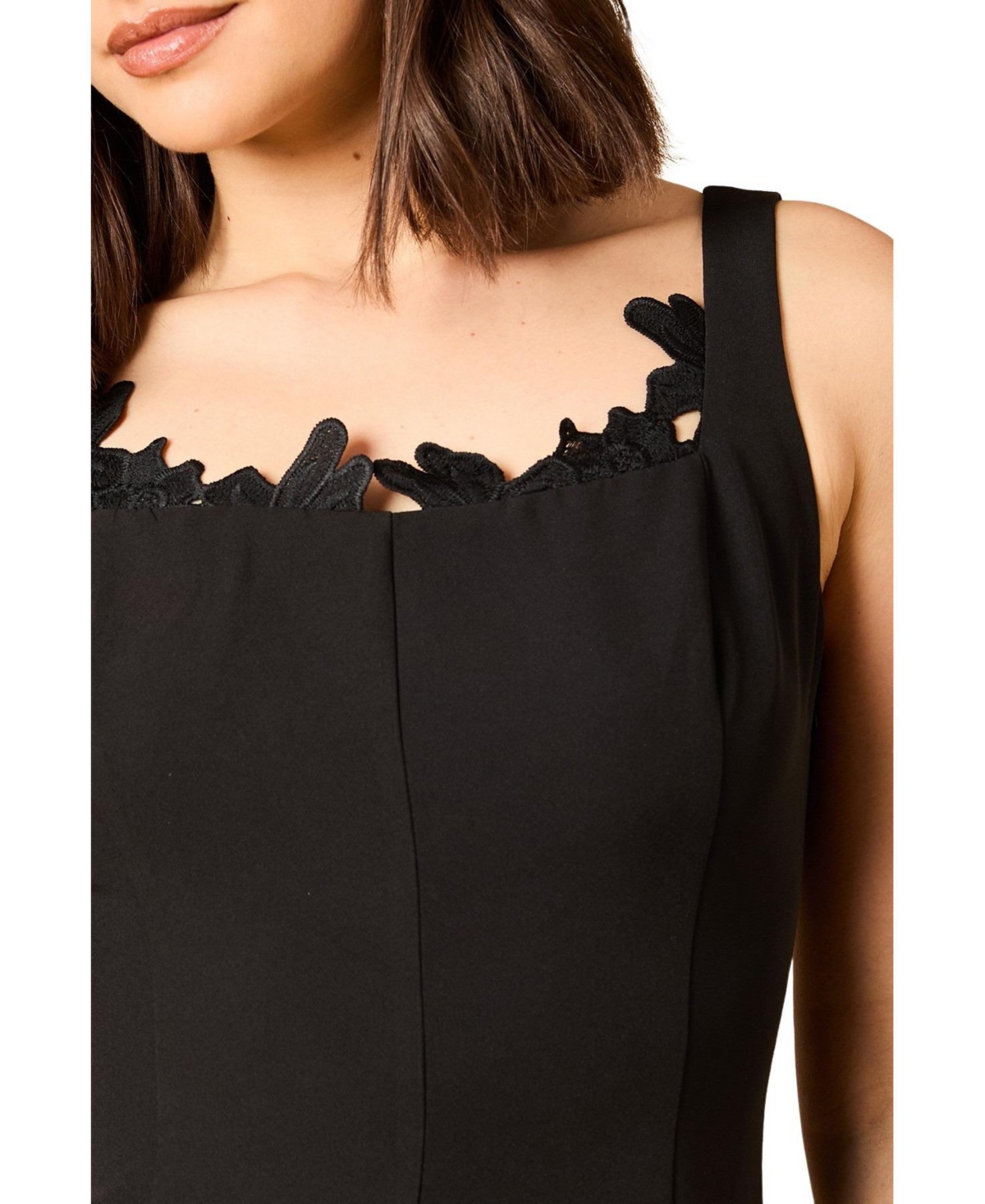 Oasis Women's Lace Godet Square Neck Mini Dress