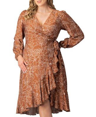 Plus Size Julia Long Sleeve Wrap Dress
