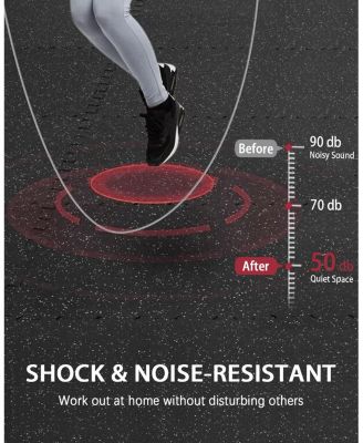 0.56" Interlocking Gym Flooring - 48 Sq Ft EVA Foam & Rubber Top Exercise Mats