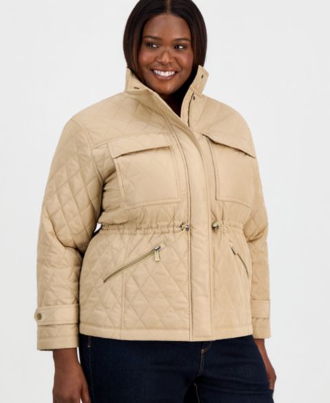 Женские куртки MICHAEL Michael Kors Michael Kors Plus Size Short Quilted Coat