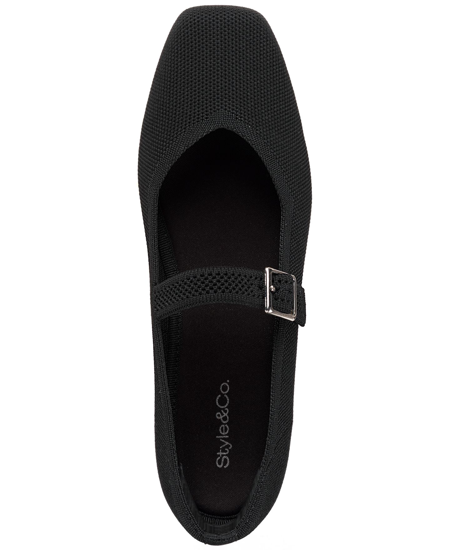 Женские балетки Style & Co Broadwayy Mary Jane Flats, цвет: Чёрный вязаный — фото 4