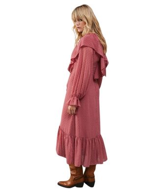 Women's Dobby Chiffon Midi Dress