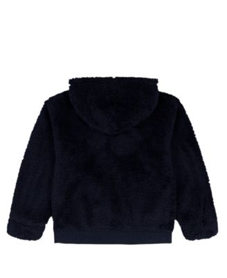 Girls 2T-6X Minky Logo-Stripe Zip Up Hoodie