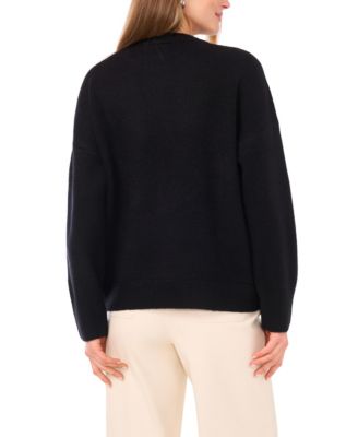 Women's Crewneck Floral Motif Long- Sleeve Sweater