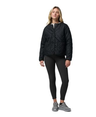 Columbia Womens Aldermore Crewneck Long Sleeve Sweatshirt Crest Collarless Jacket Move Leggings In Black