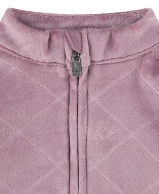 Baby Girls' Velour Monogram Coverall