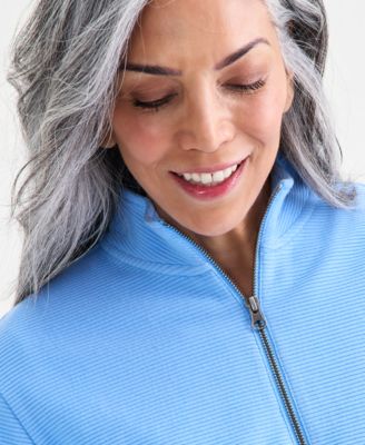 Women's Textured Mock-Neck Quarter-Zip Sweatshirt, Macy's Exclusive