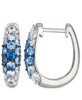 Le Vian - White Sapphire (0.42 ct. t.w.) and Sapphire Ombres (1.33 ct. t.w.) Hoop Earrings in 14K Vanilla Gold