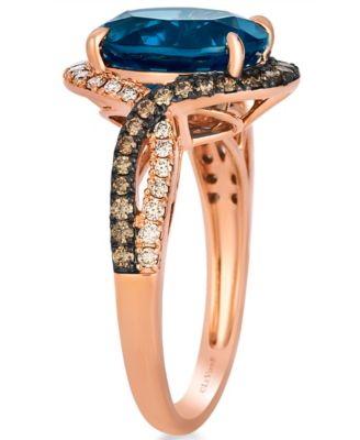 London Blue Topaz (4 ct. t.w.) in 14k Strawberry Gold