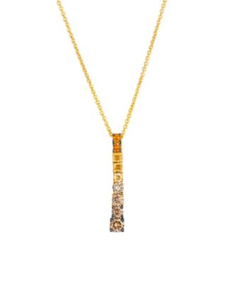 Le Vian - Citrine Ombre (0.13 ct. t.w.) and Chocolate Ombre Diamonds (0.27 ct. t.w.) Necklace in 14K Honey Gold