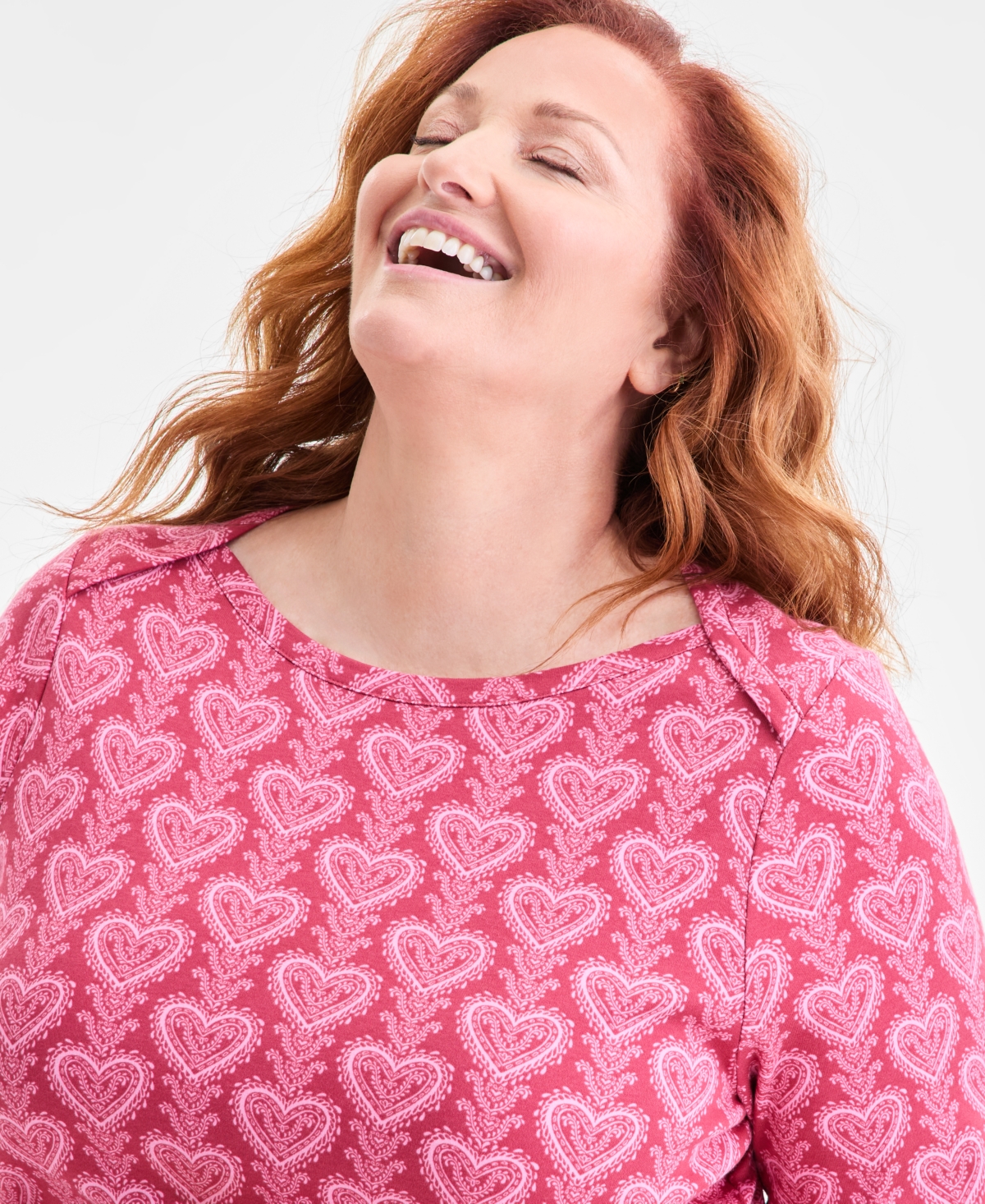Style & Co Plus Cotton Boat-Neck Top