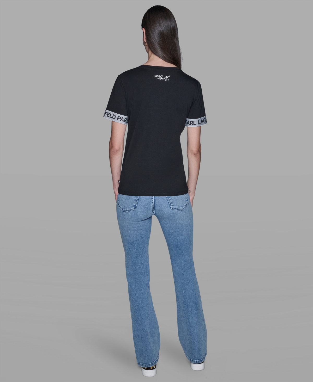 Karl Lagerfeld Women's Logo Detail Short-sleeve T-shirt In Black