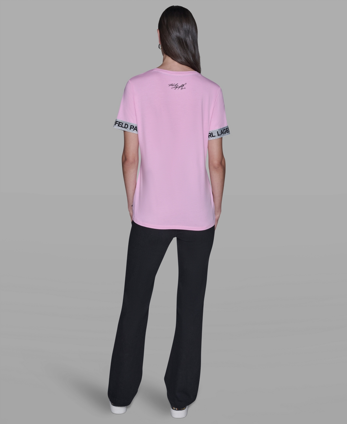 Karl Lagerfeld Paris Women's Printed Short-Sleeve T-Shirt