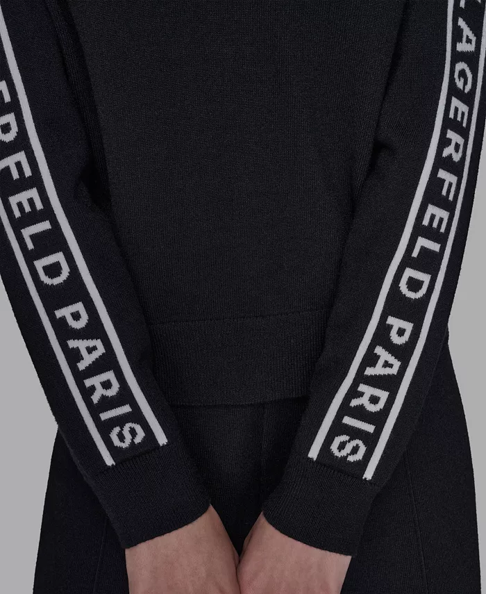 Women's Logo Tape V-Neck Sweater - thumbnail 9