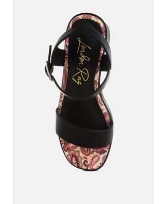 Womens Kolata Faux Leather Pin Buckle Platform Heels