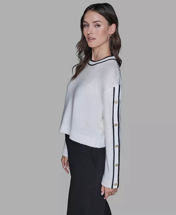 Women's Contrast Trim Pull-On Sweater - thumbnail 8