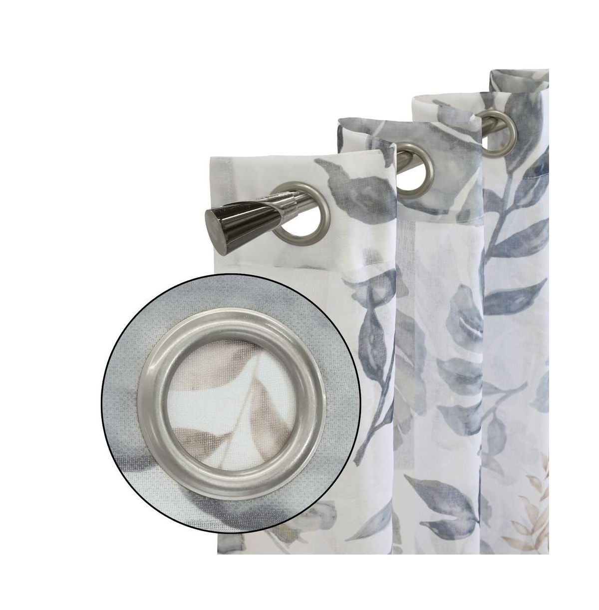 Habitat Alba Sheer Botanical Leaf Design Touch of Nature to Your Home or Office Grommet Curtain Panel 52" x 84"; Taupe