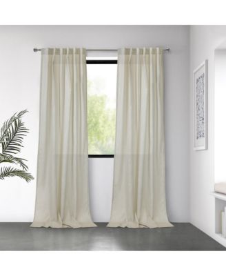 Bolton Light Filtering Dual Header Semi Sheer Slub Textured Weave Blends with Any Decor Curtain Panel 52" x 63" Linen