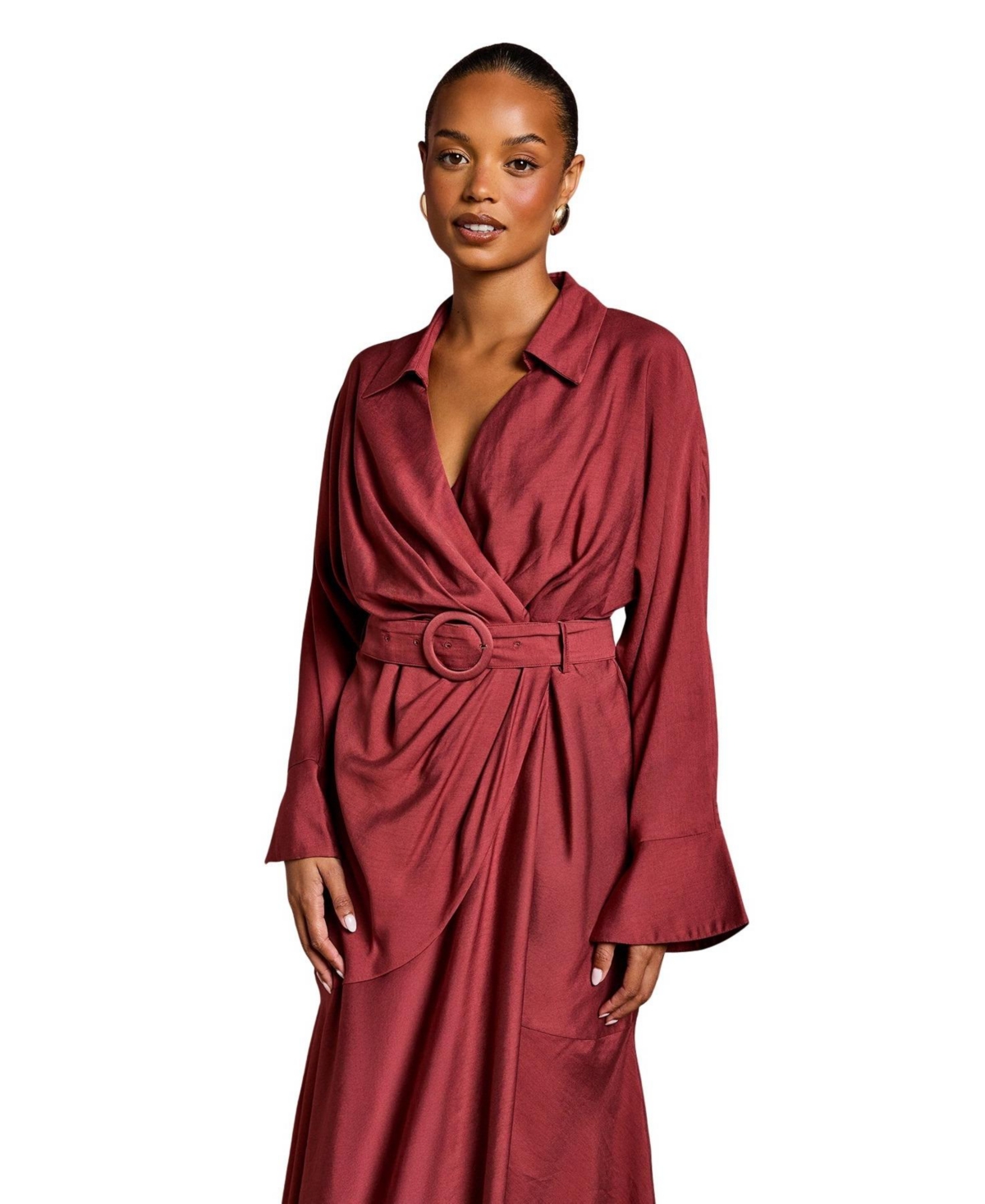 Coast Women's Long Sleeve Wrap Dress With Belt