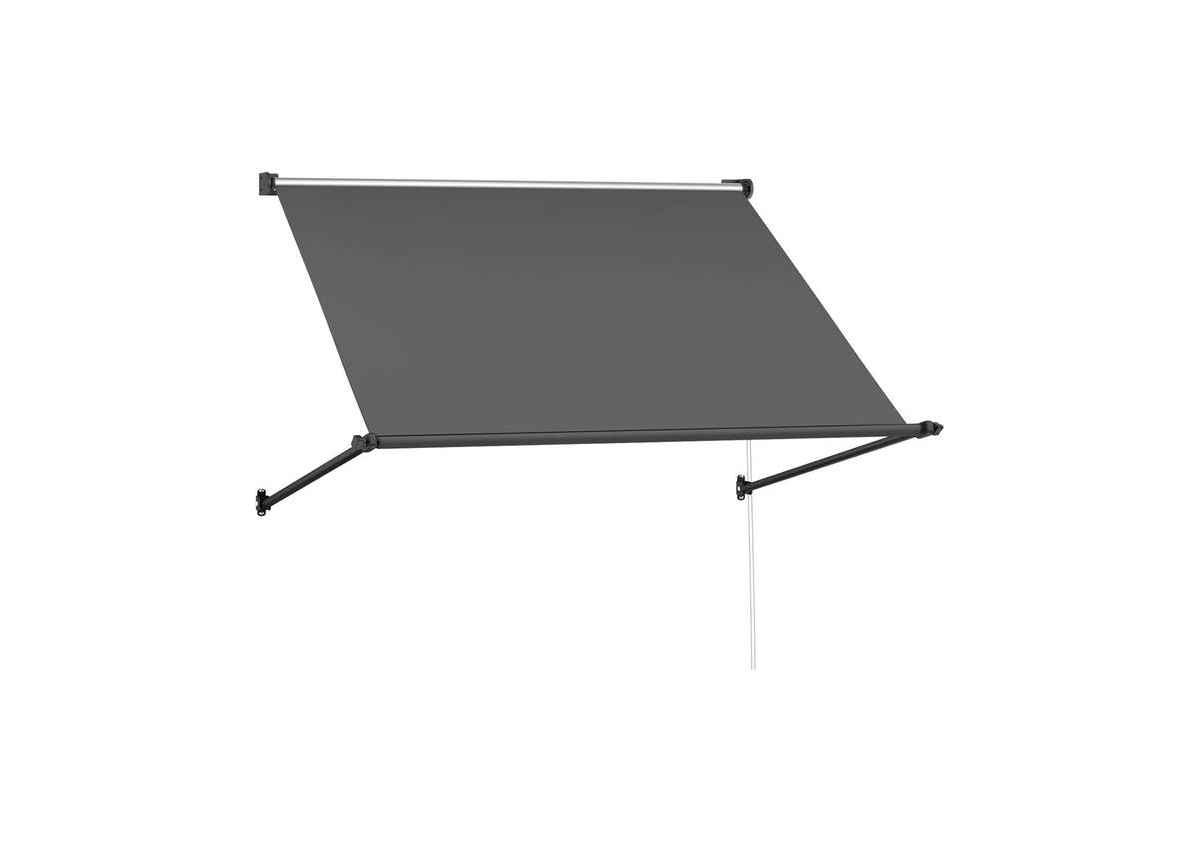 Aecojoy Retractable Awning, 65"x80" Manual Outdoor Awnings for Door Entrance, Sun Shade Canopy