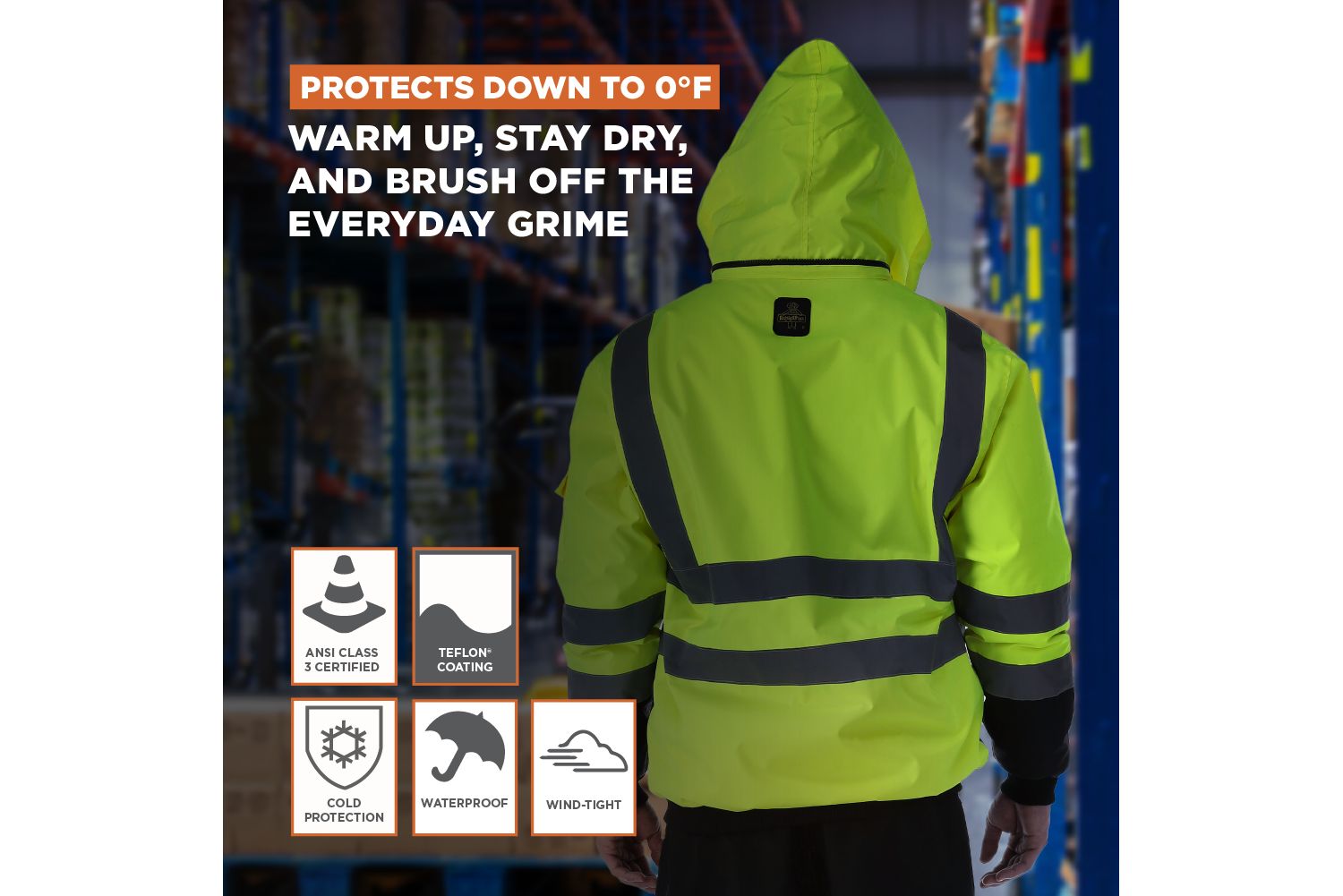 Men's HiVis Waterproof Bomber Jacket