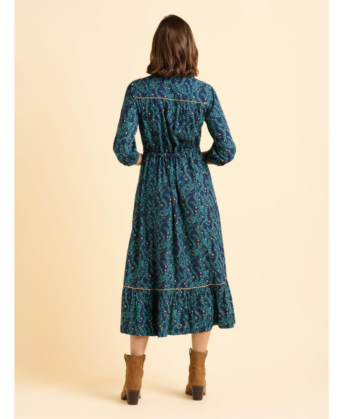 Brakeburn Women's Skye 3/4 Sleeve Shirt Midi Dress