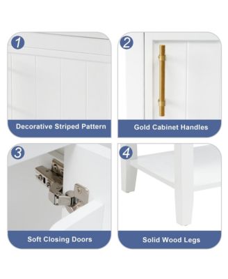 20" Bathroom Vanity with Sink, Bathroom Cabinet with Soft Closing Door, Storage Rack and Open Shelf, White