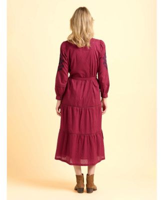 Women's Embers Long Sleeve Tie Waist Midi Dress