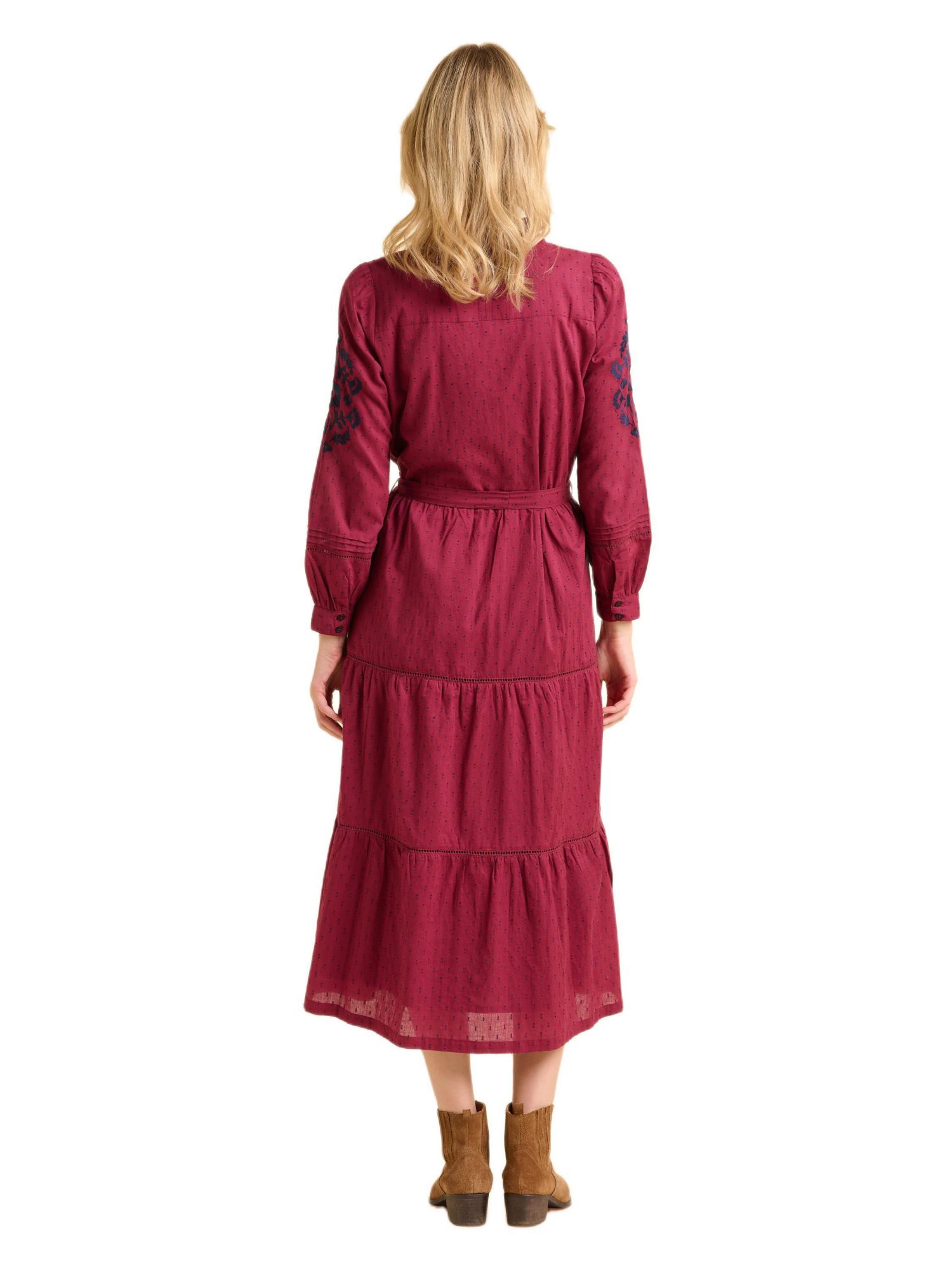 Women's Embers Long Sleeve Tie Waist Midi Dress
