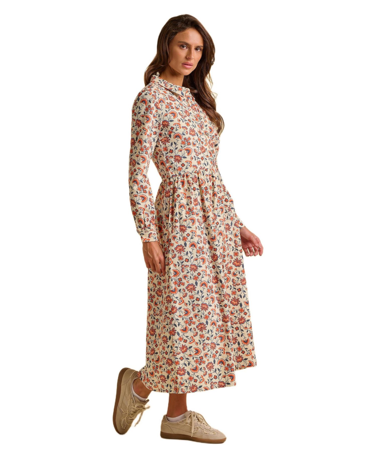Women's Bella Long Sleeve Shirt Midi Dress