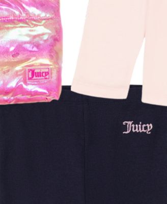 Girls 4-6X Long-Sleeve T-Shirt, Vest and Leggings, 3-Piece Set