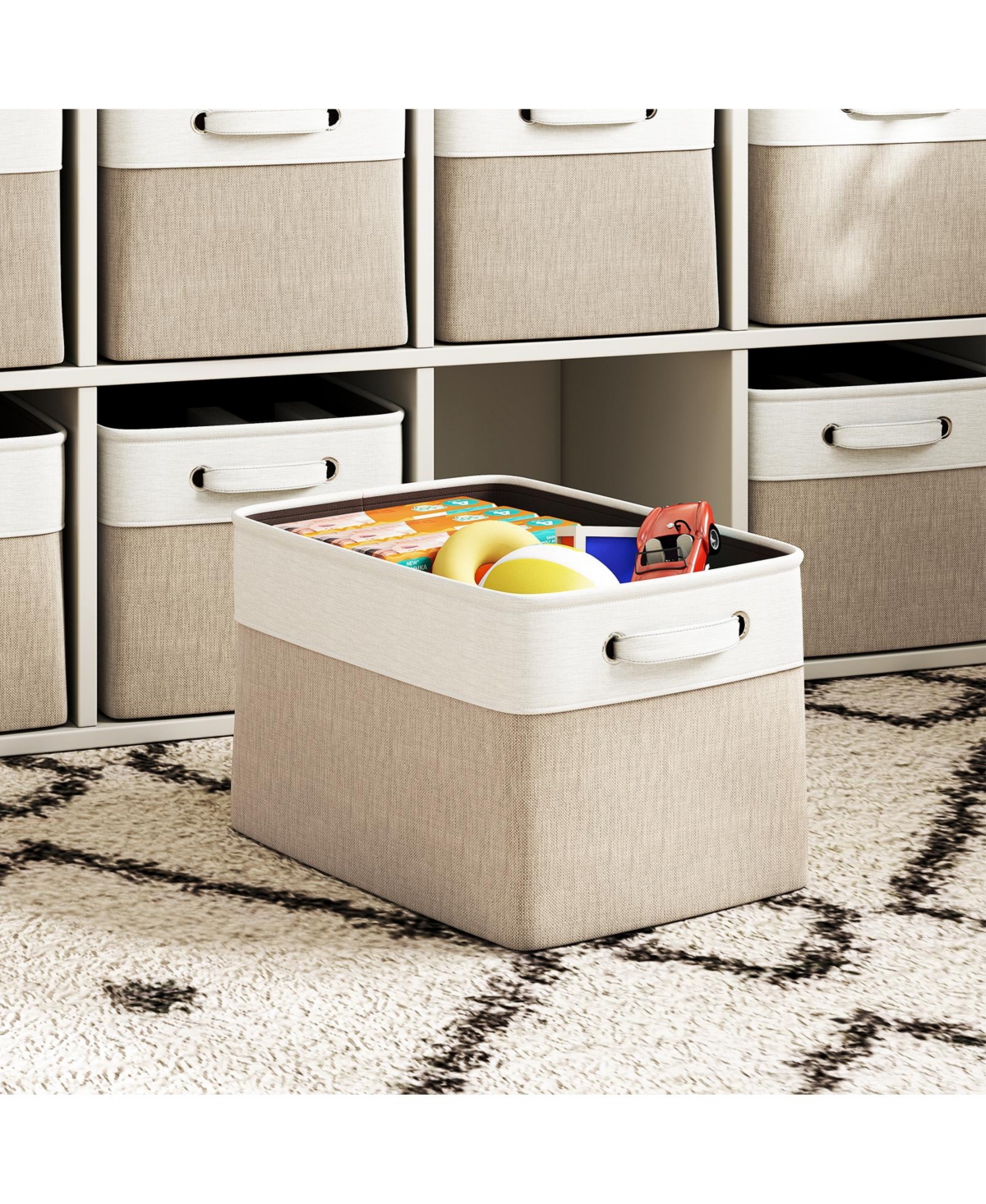 4-Pack Storage Bins, Foldable Storage Baskets with Handles, Sturdy Organizer Bins