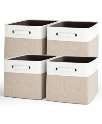 4-Pack Storage Bins, Foldable Storage Baskets with Handles, Sturdy Organizer Bins