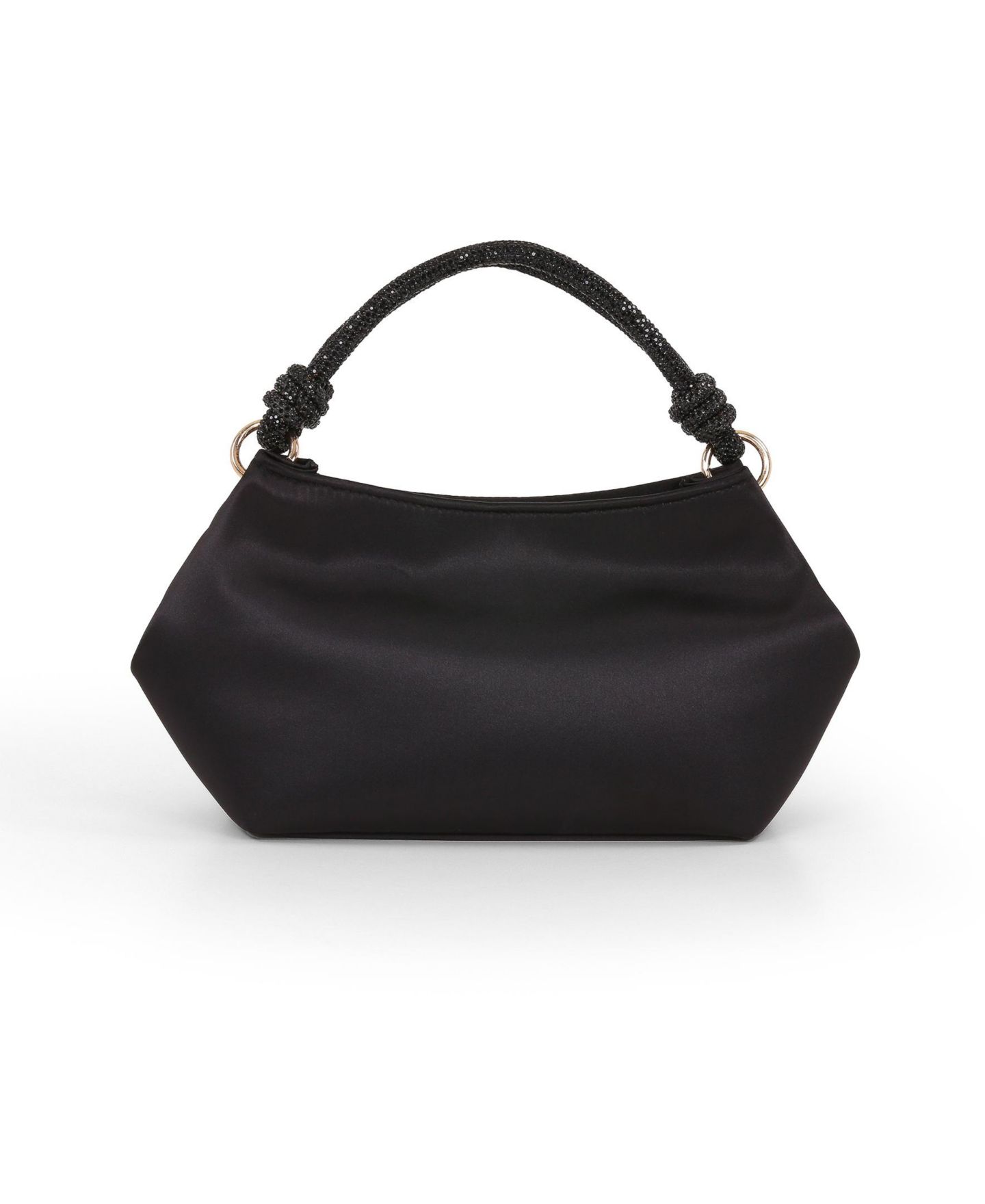 Женская сумка Jewel Badgley Mischka Noelle Crystal Handle Satin Pouch, цвет: Чёрный — фото 1