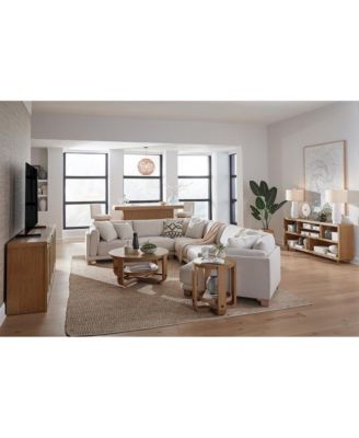 Parker House 22" Round End Table with Shelf, Oak Veneer & Metal Frame – Escape Collection