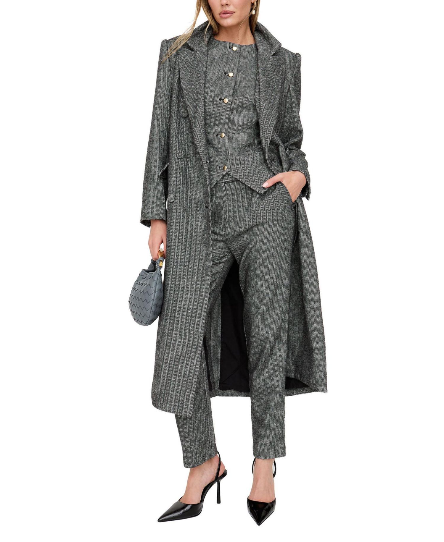 Women's Pandora Tailored Herringbone Print Waistcoat