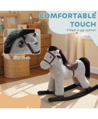 Toddler Rocking Horse, Kids Ride on Toy with Realistic Neigh