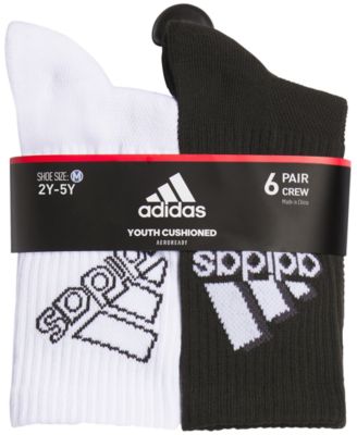Boys 5-7 Cushioned Mixed 2.0 Mesh Panels Crew Socks, 6-Pack