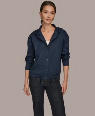 Women's Front Button Hooded Jacket