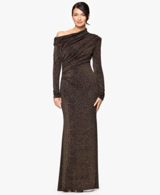 Betsy & Adam - Women's Off-The-Shoulder Long-Sleeve Dress