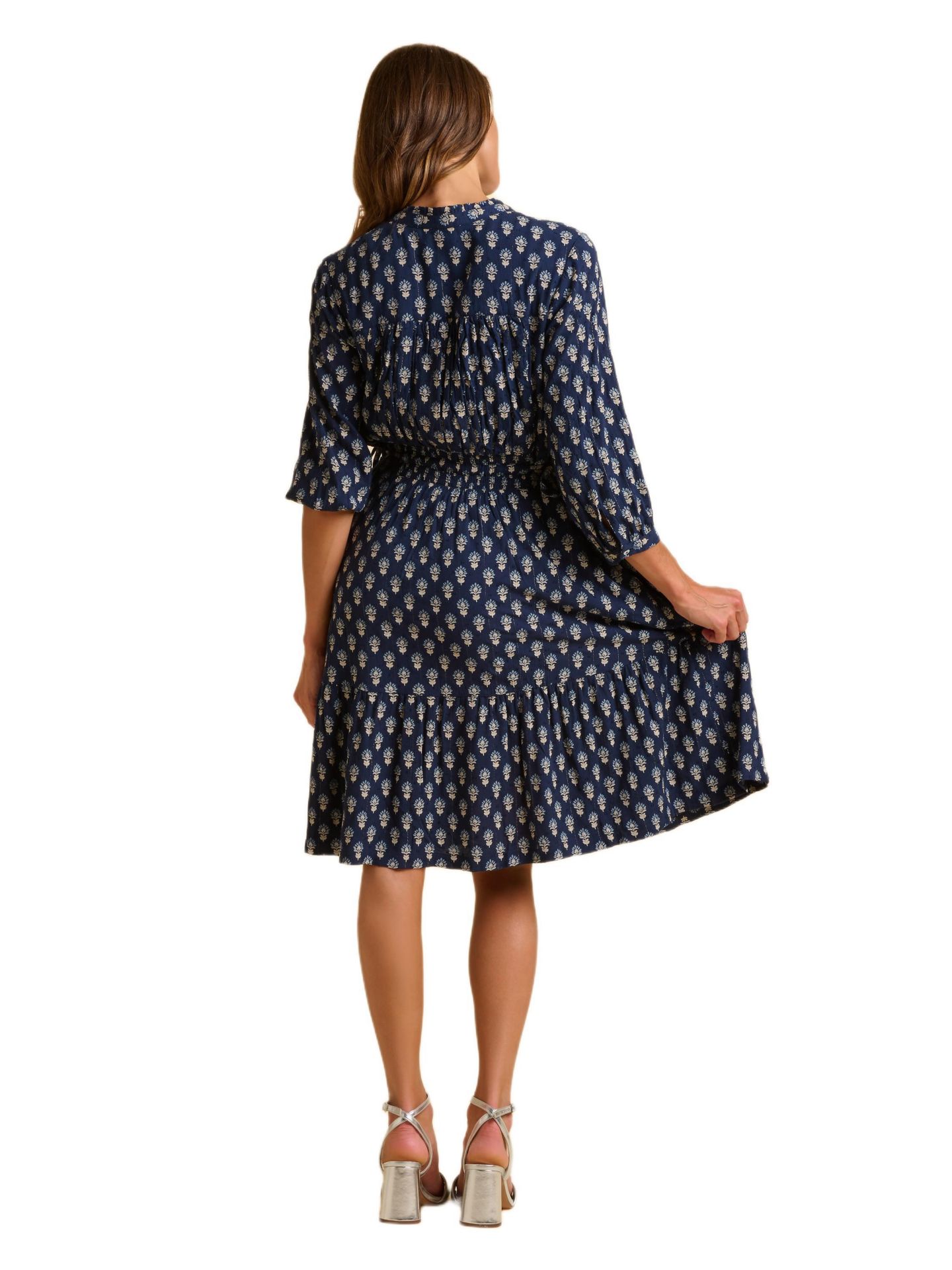 Женское платье Brakeburn Alpine 3/4 Sleeve Drawstring Waist, цвет: Тёмно-синий — фото 3