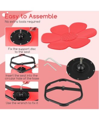 Kids Sensory Swivel Chair with Non-Slip Metal Base for Autistic Indoor Outdoor