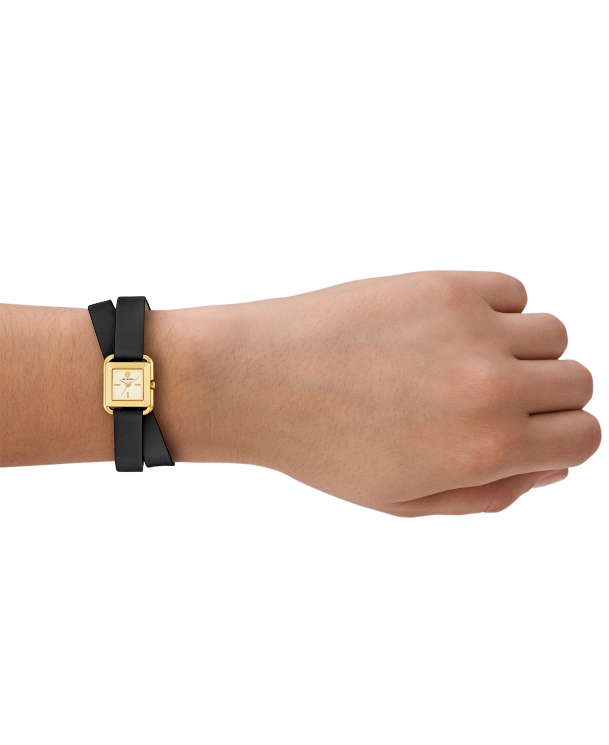 Tory Burch Small Kira Double Wrap Watch In Black