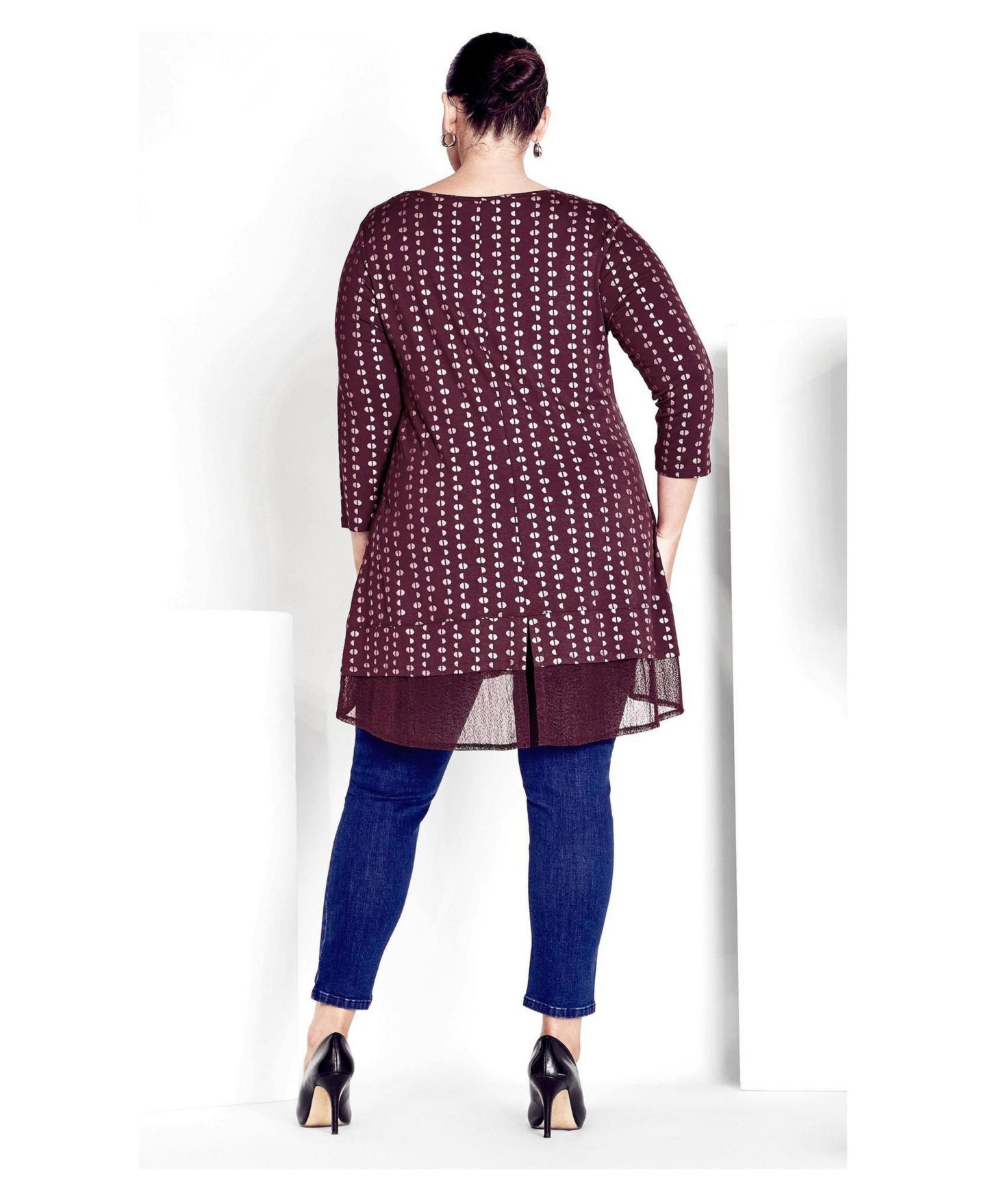 Женские футболки Avenue Tops & Tees Foil Print Tunic, цвет: Мерло — фото 3
