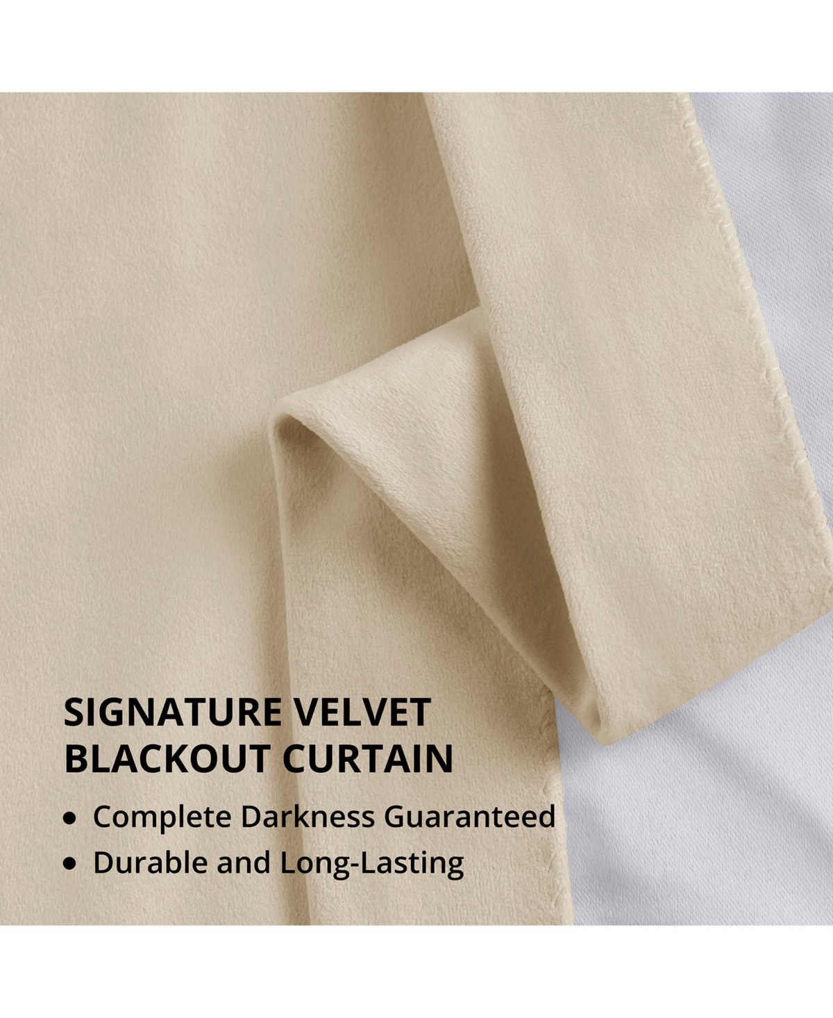 Half Price Drapes Alabaster Beige Signature Velvet Blackout Curtain