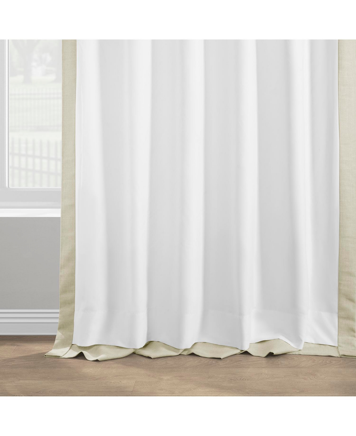 Half Price Drapes Gravity Ivory Italian Faux Linen Room Darkening Curtain