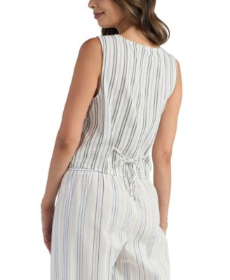 Juniors' Resort Striped V-Neck Vest